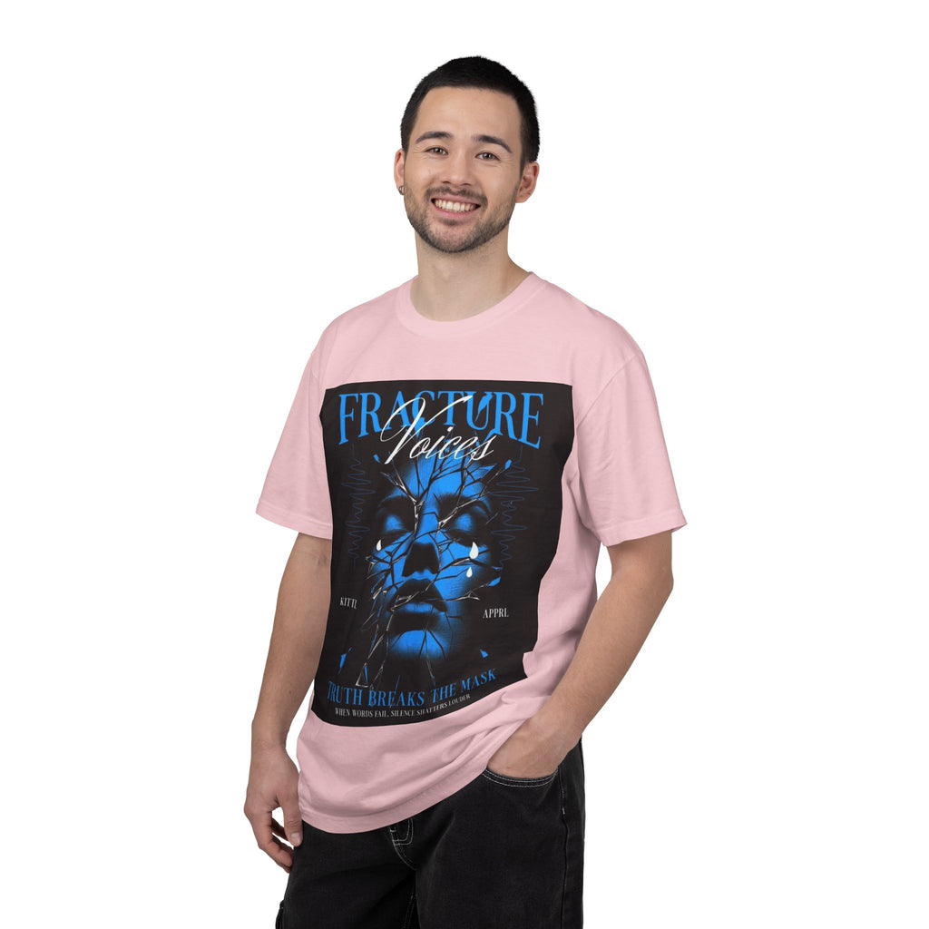Graphic T-Shirt — "Fracture Voices" Blue Face Design (Back "Legaciess" Logo)