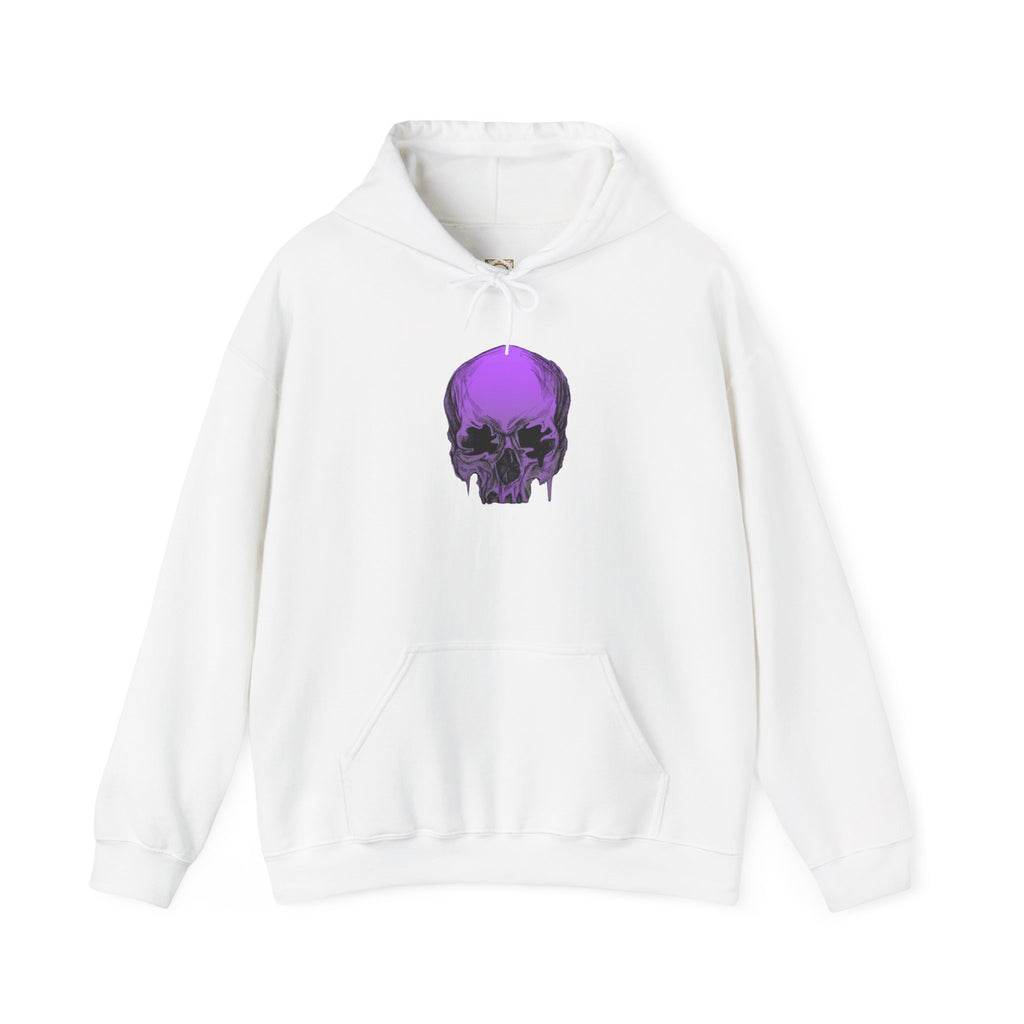 Purple Drip Skull Hoodie — Gothic Streetwear Pullover