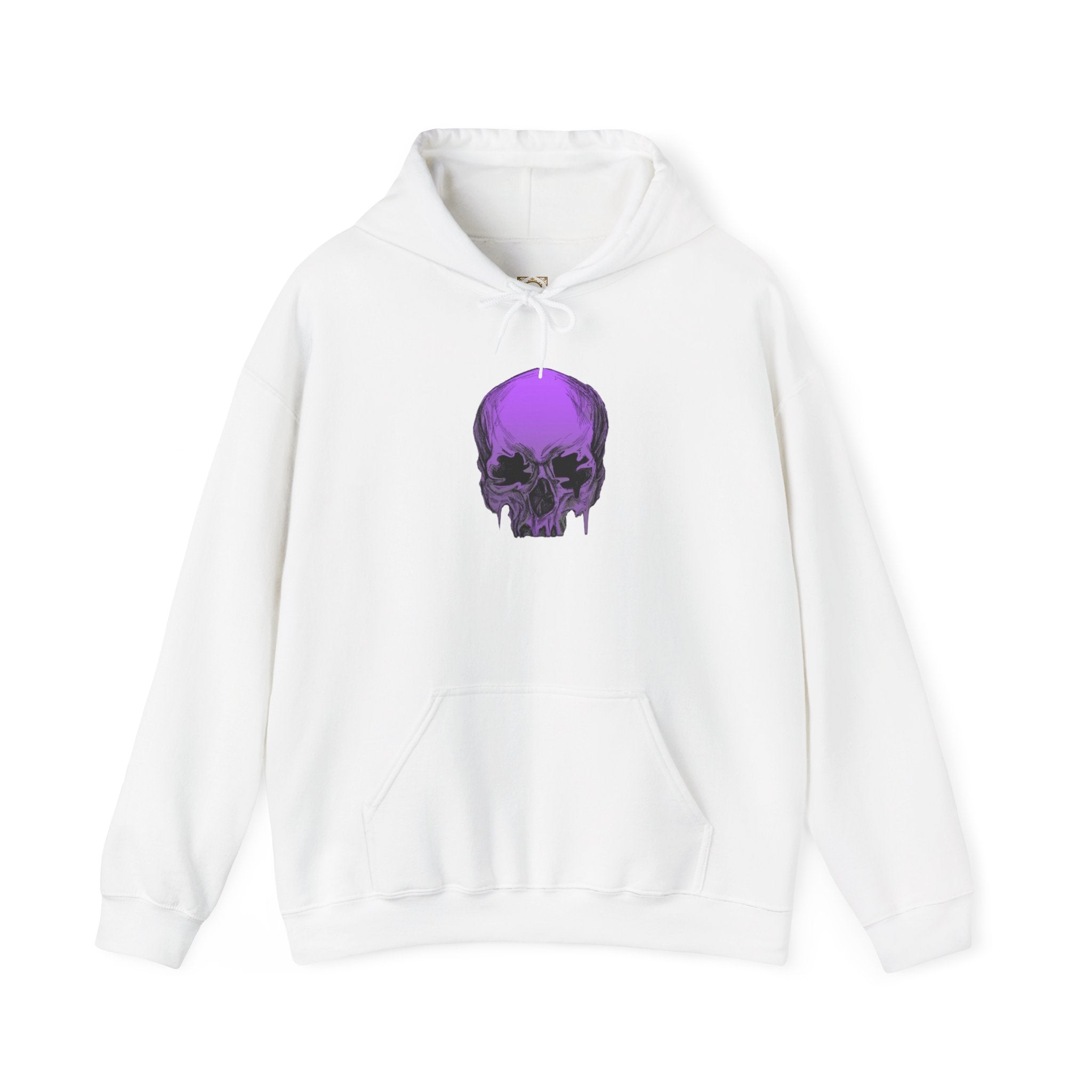 Purple Drip Skull Hoodie — Gothic Streetwear Pullover