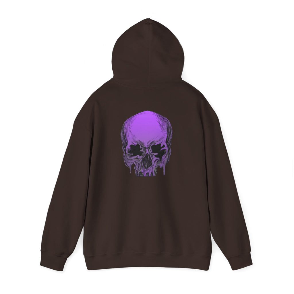 Purple Drip Skull Hoodie — Gothic Streetwear Pullover
