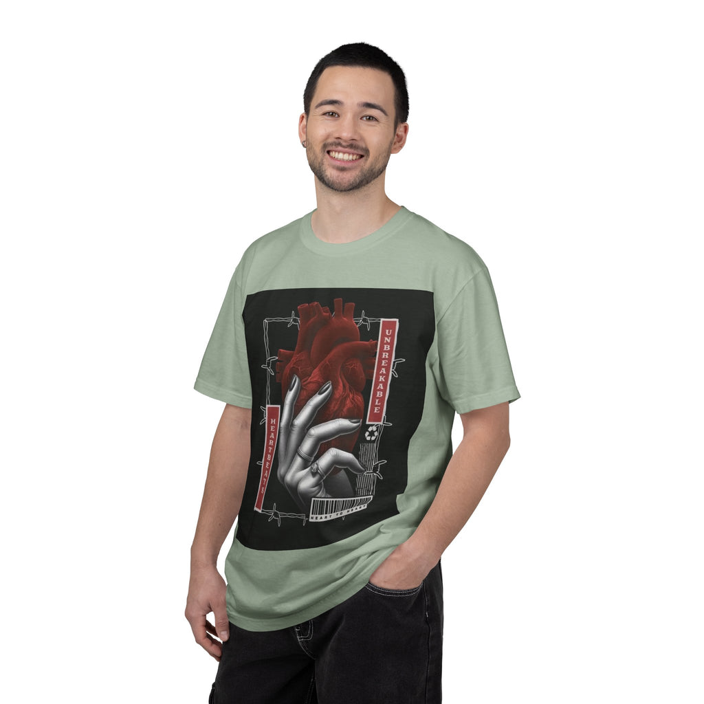 Graphic Heart & Hand T‑Shirt — 'Heartbeat' Gothic Streetwear Tee