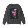 Skull Smoke Crewneck Sweatshirt — Neon Pink & Blue Gothic Graphic