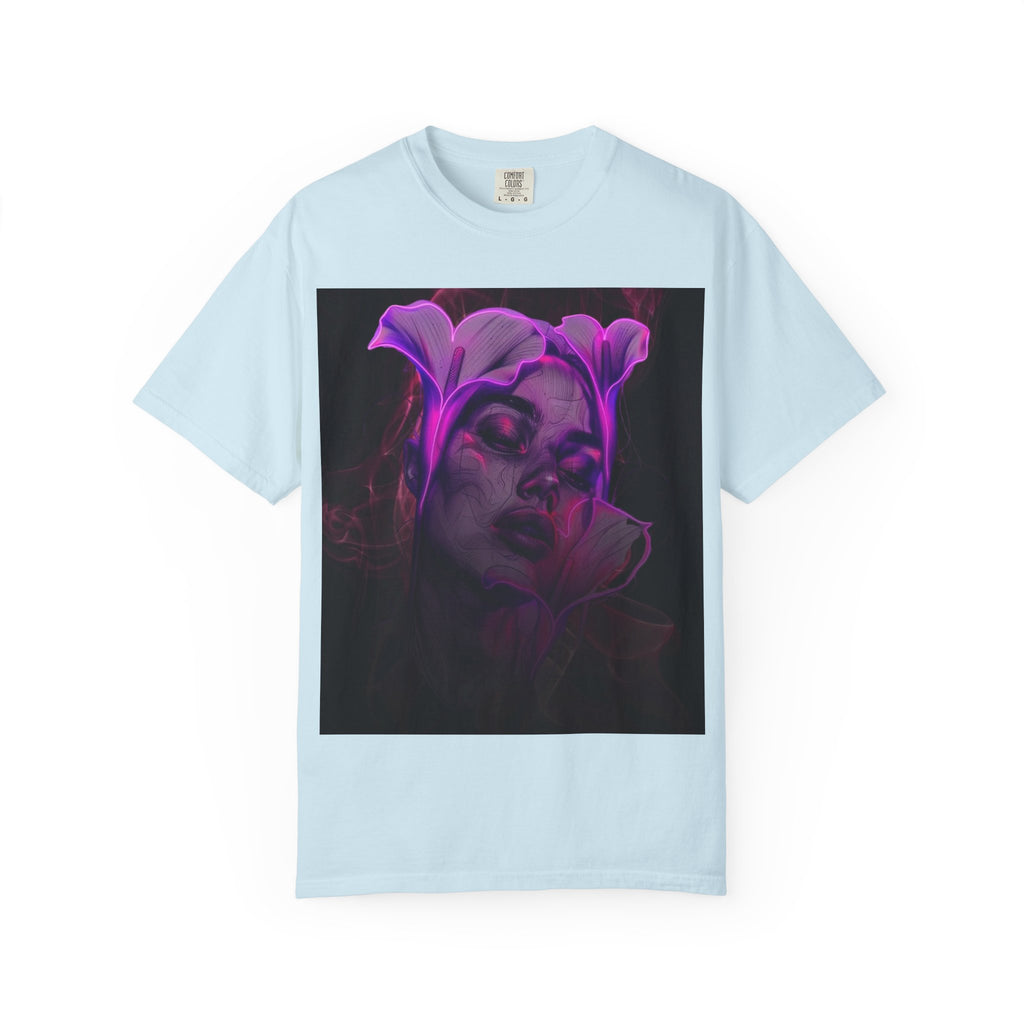 Mystic Purple Portrait T‑Shirt — Legaciess Logo Back