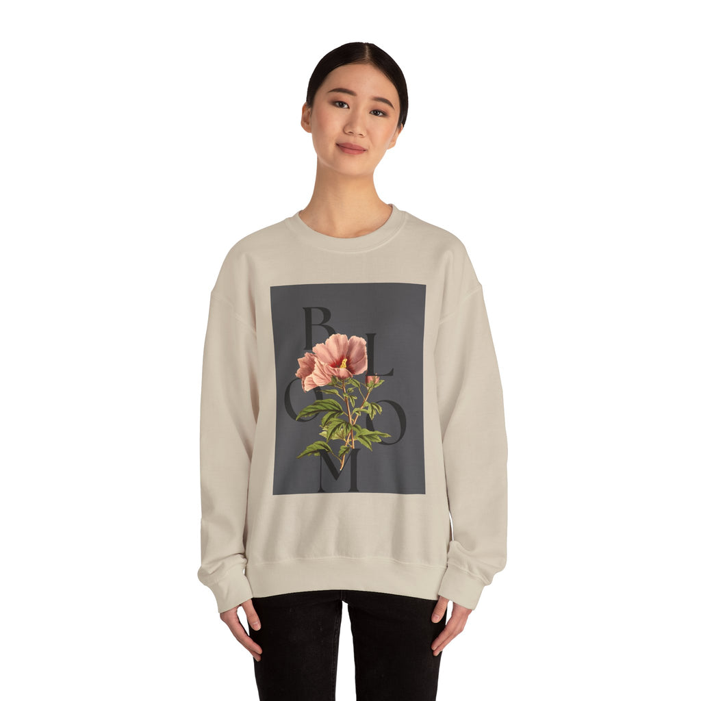 Floral Bloom Sweatshirt — Vintage Pink Flower Graphic Crewneck