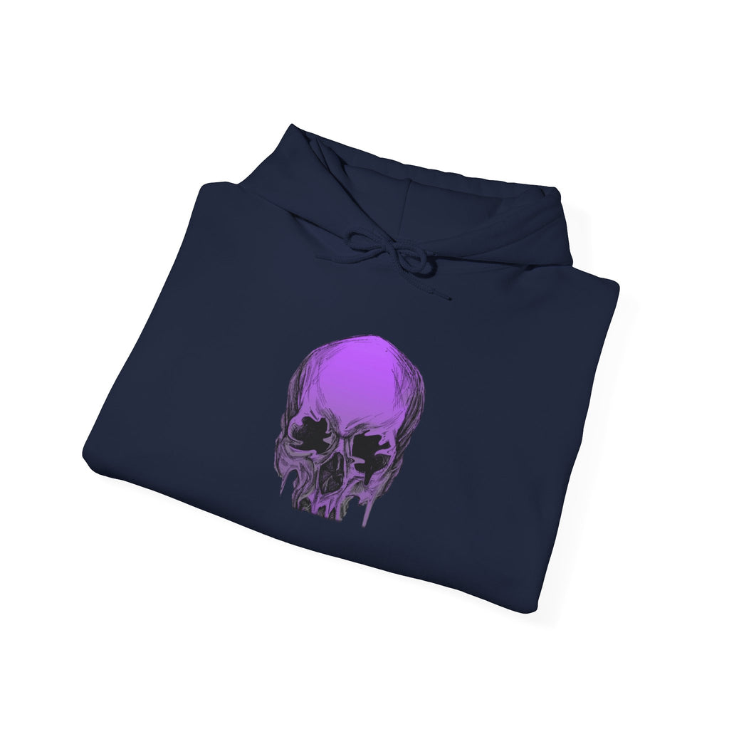 Purple Drip Skull Hoodie — Gothic Streetwear Pullover