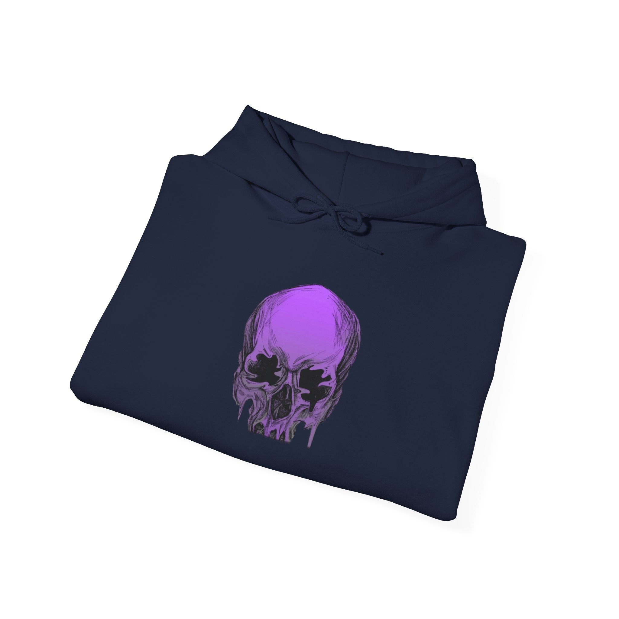 Purple Drip Skull Hoodie — Gothic Streetwear Pullover