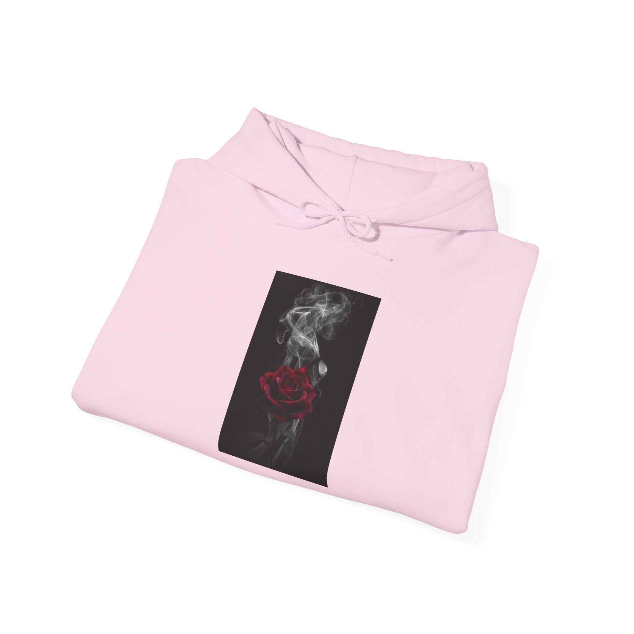 Smoky Red Rose Hoodie — Gothic Floral Hooded Sweatshirt