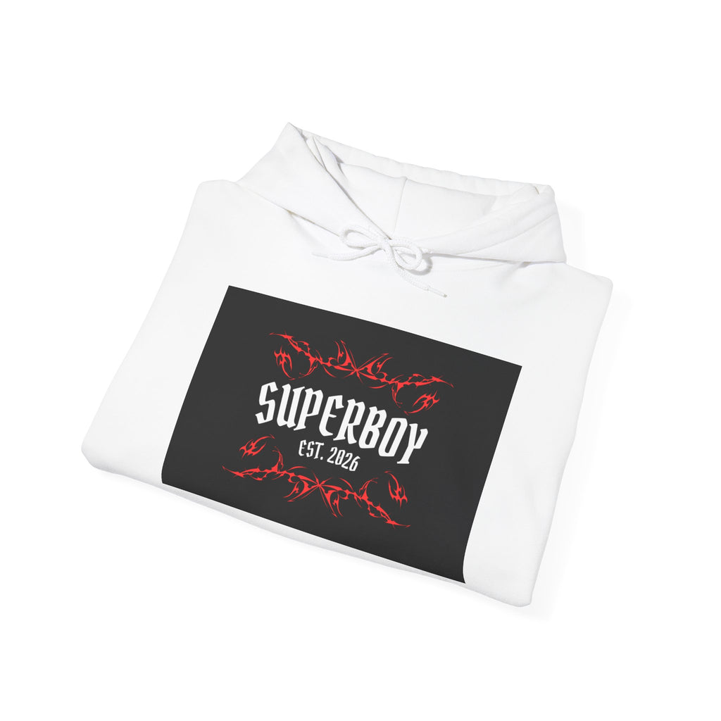 Superboy Hoodie — Vintage Crest 'Superboy Est. 2026' Graphic Pullover