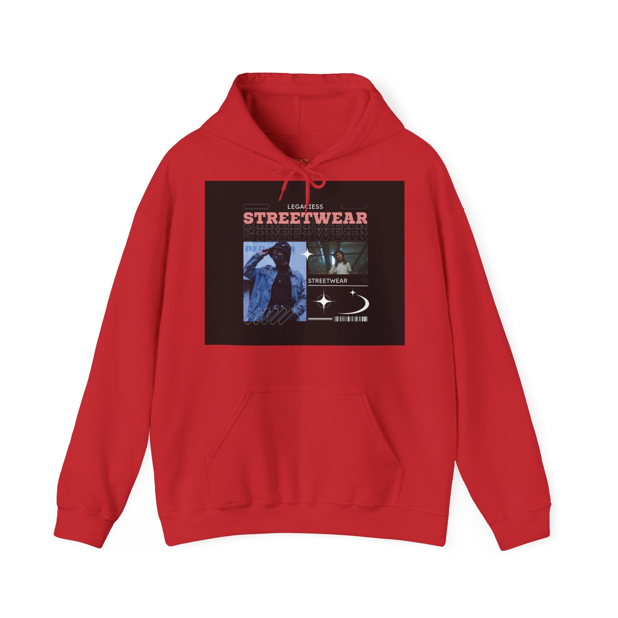 Streetwear Collage Hoodie — Retro Urban Graphic Sweatshirt