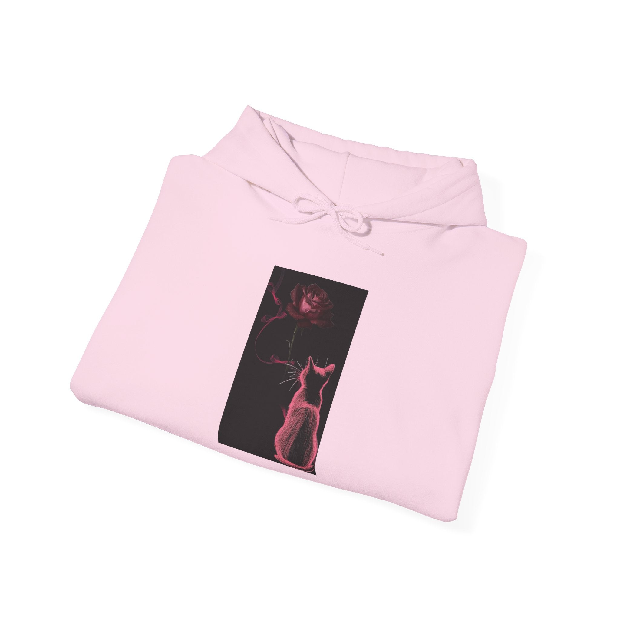 Cat Moonlight Hoodie — Neon Pink Cat Silhouette Sweatshirt