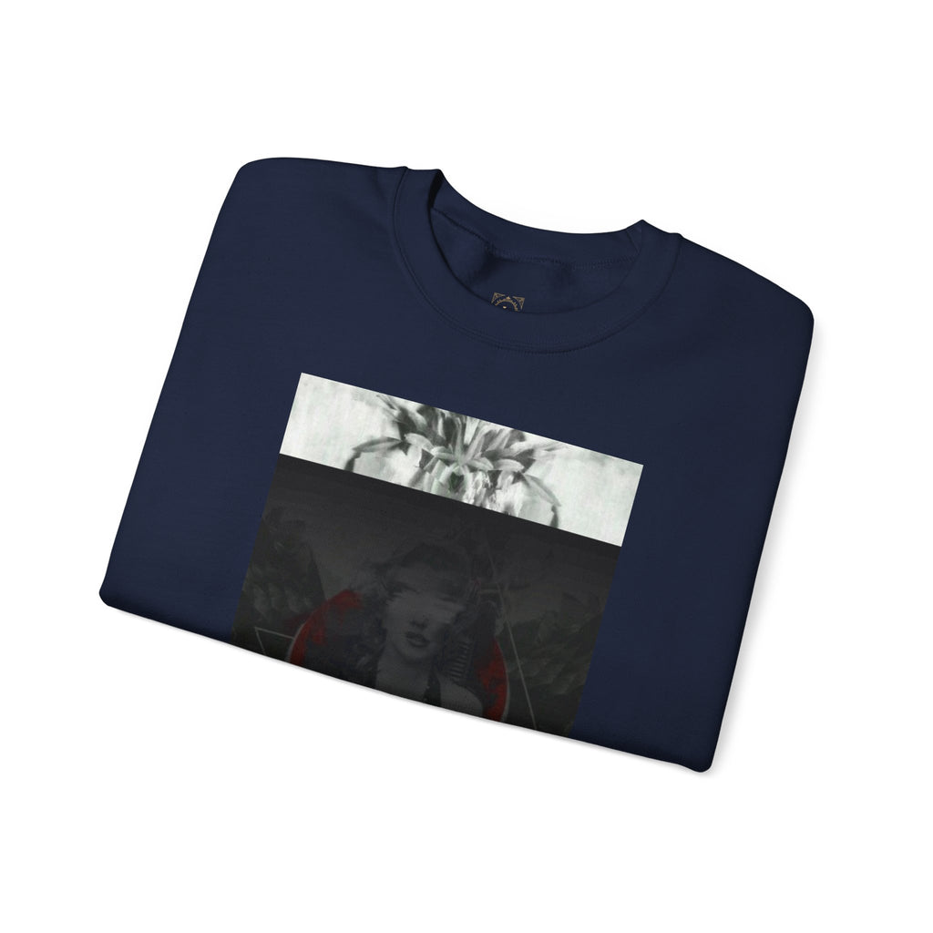 Crewneck Sweatshirt — Dark Abstract Chest Print with 'Legaciess' Gold Back Logo