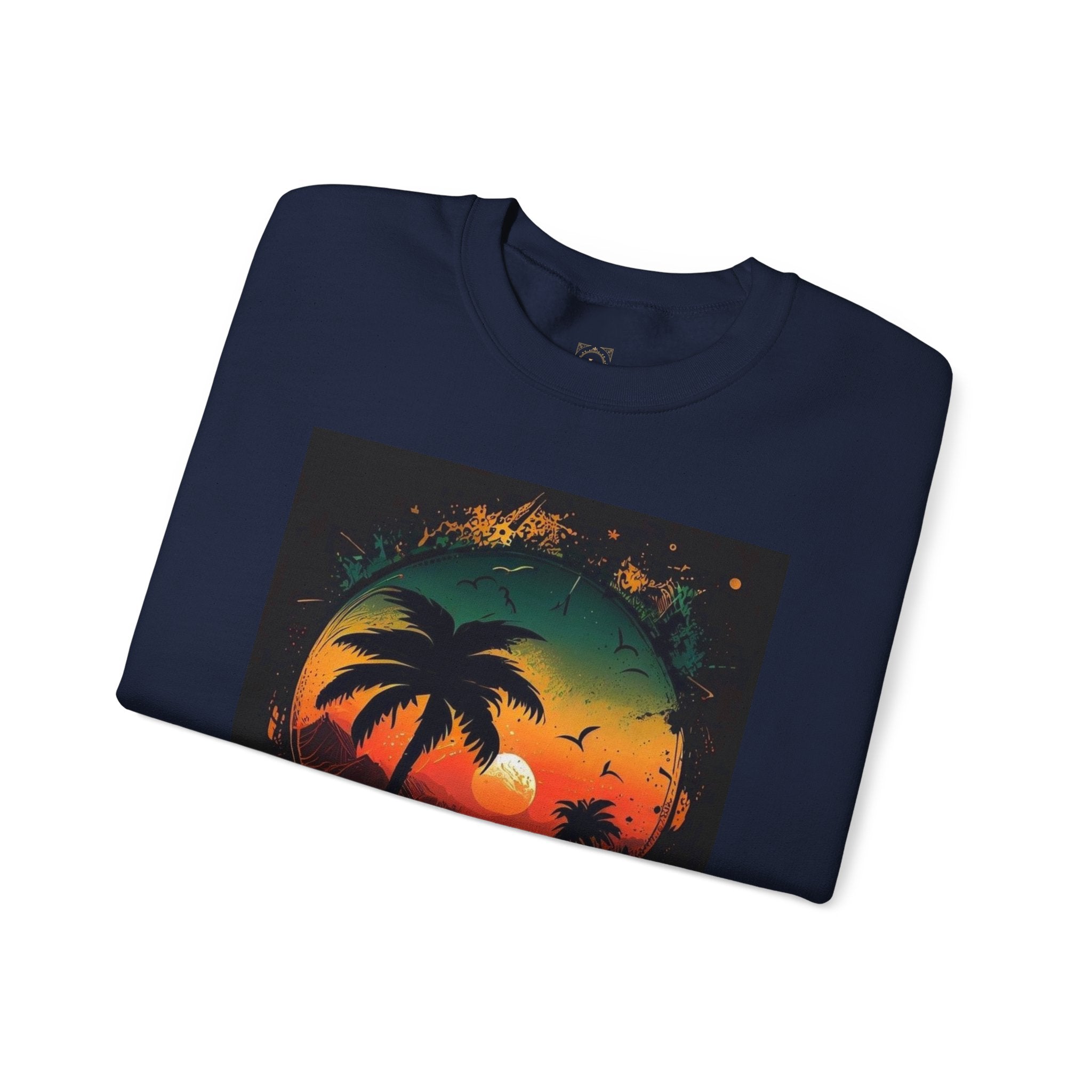 Sunset Island Sweatshirt — Tropical Palm Sunset Crewneck