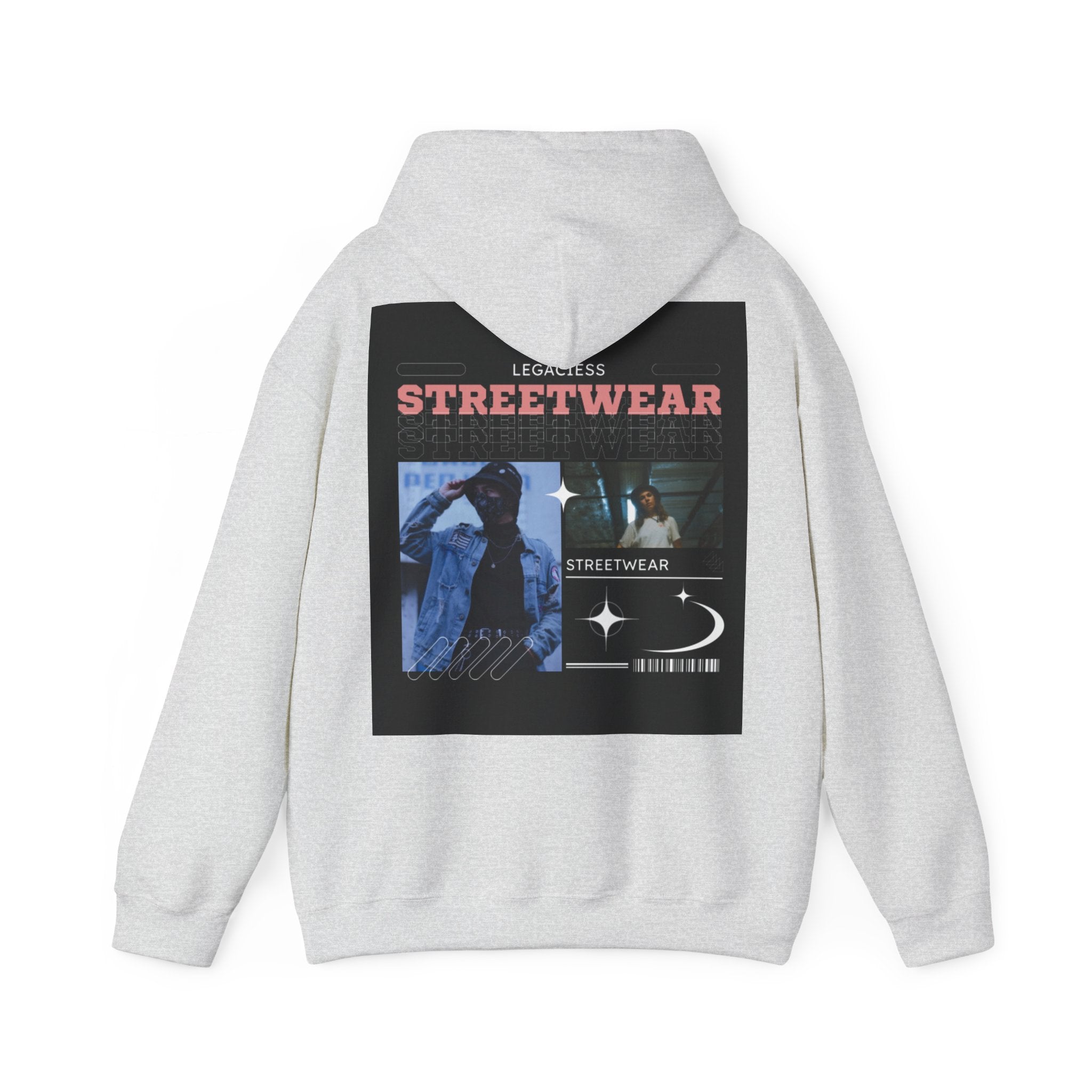 Streetwear Collage Hoodie — Retro Urban Graphic Sweatshirt