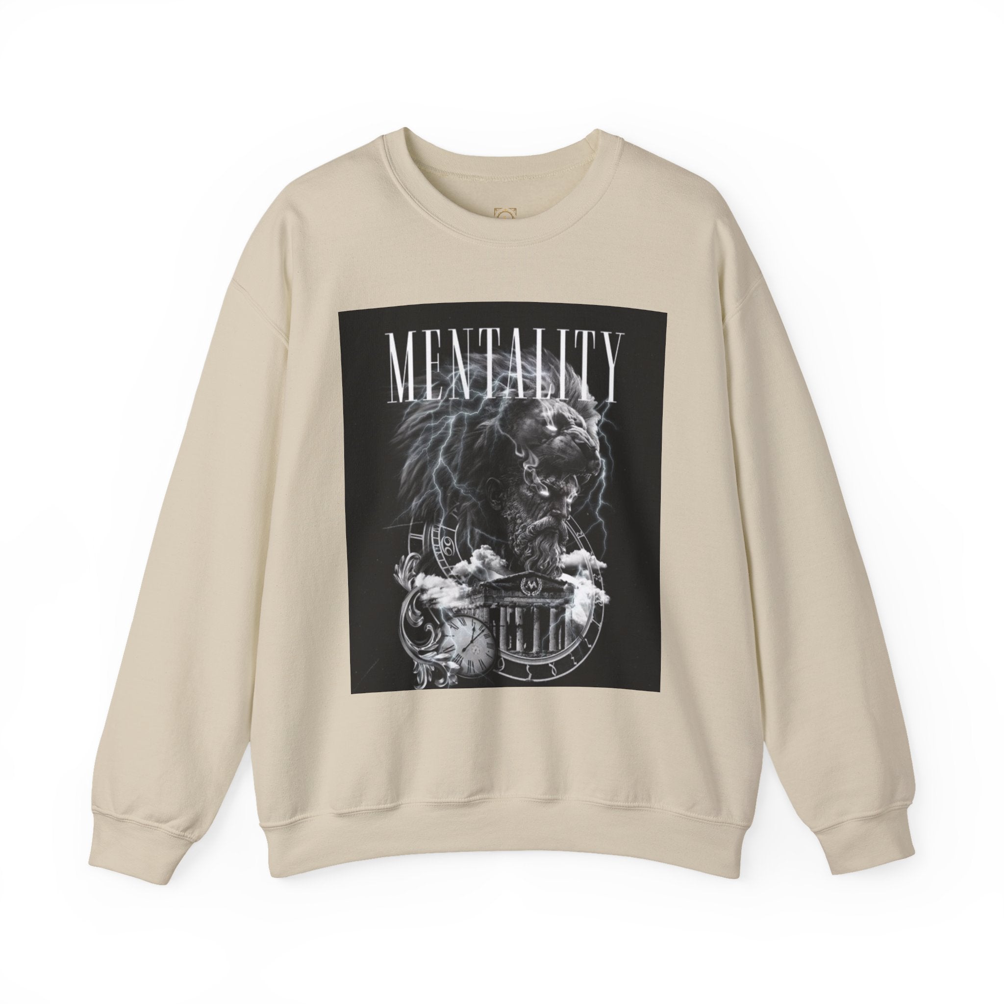 Crewneck Sweatshirt — 'MENTALITY' Lion Graphic | LEGACiESS Back Logo