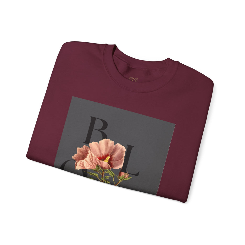 Floral Bloom Sweatshirt — Vintage Pink Flower Graphic Crewneck