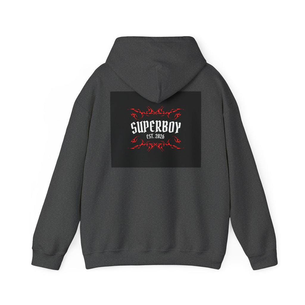 Superboy Hoodie — Vintage Crest 'Superboy Est. 2026' Graphic Pullover