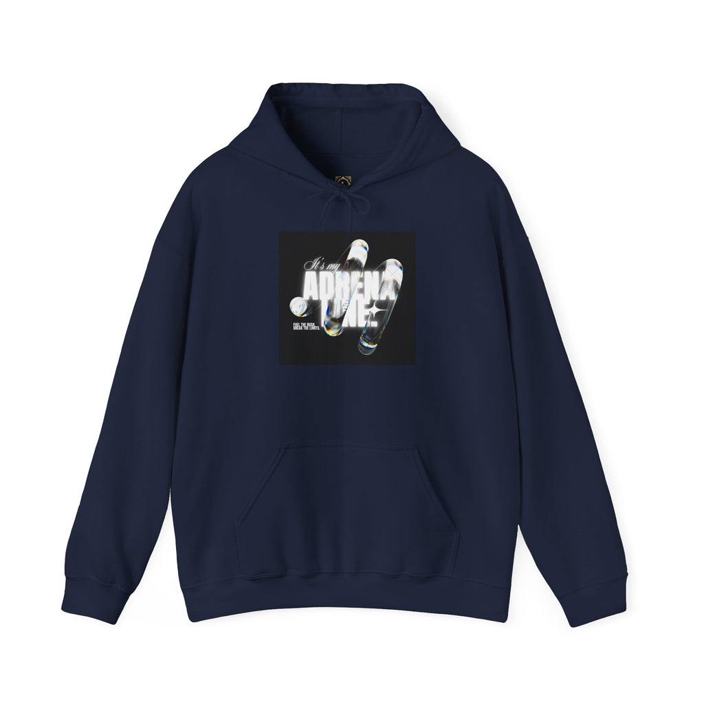 Bubble Text 'Adrenaline' Graphic Hoodie — Urban Streetwear Pullover
