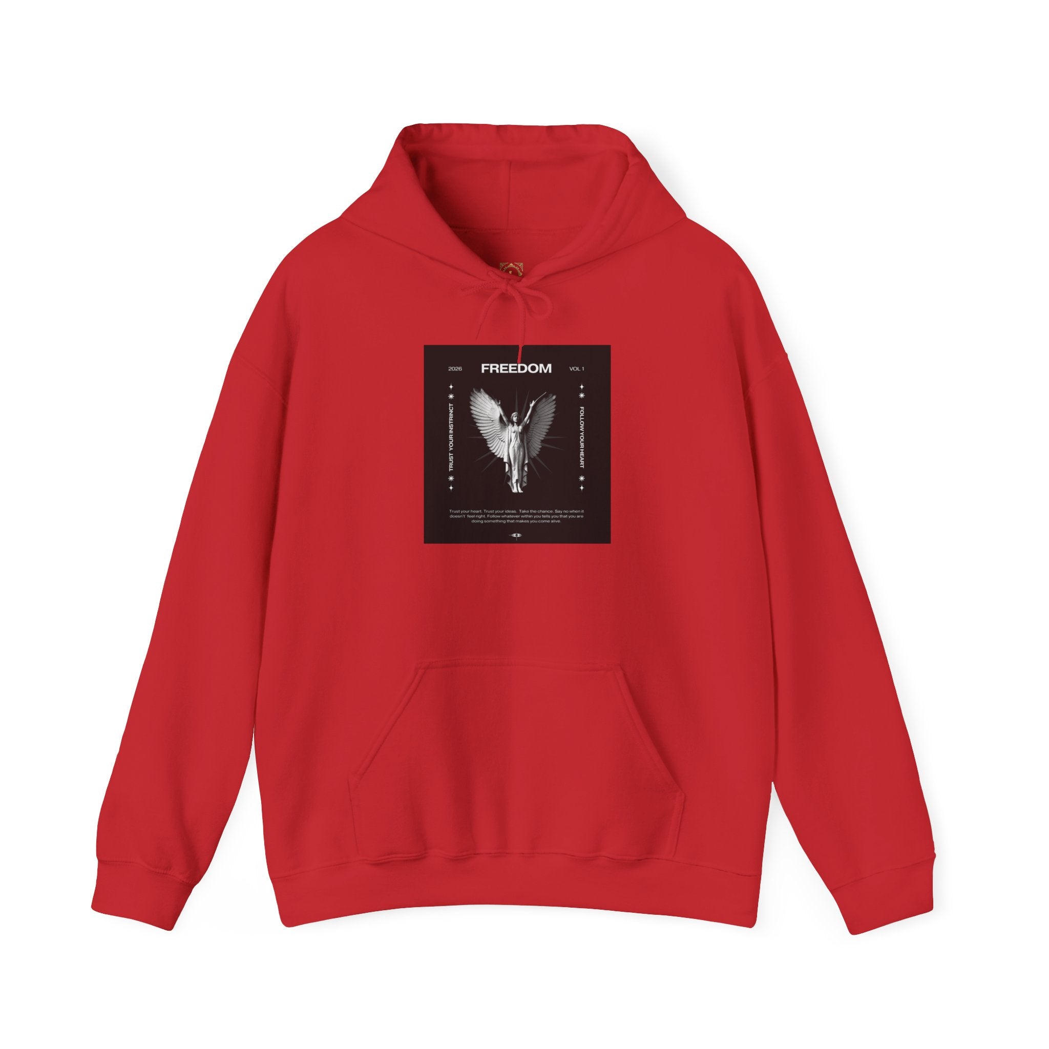 Freedom Angel Hoodie — Gothic Black & White Angel Wings Sweatshirt