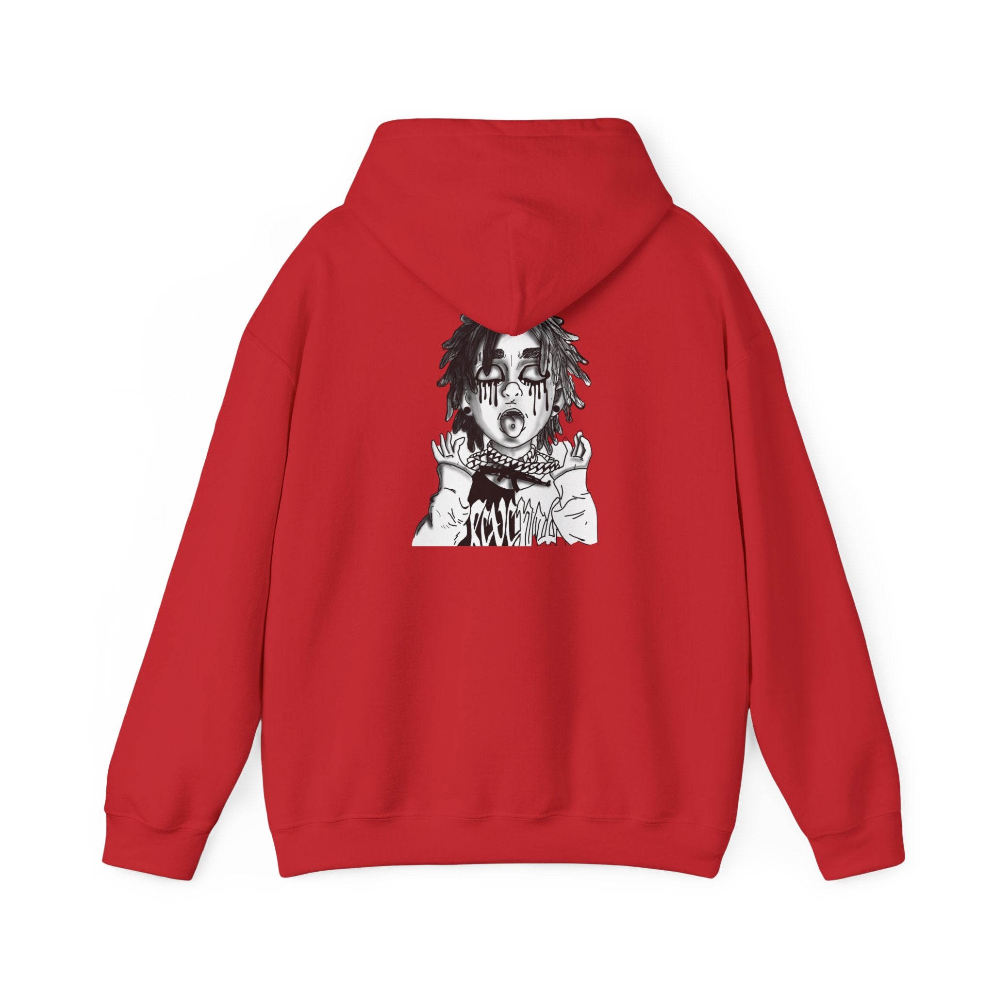 Horror Manga Hoodie — Black & White Creepy Portrait Pullover
