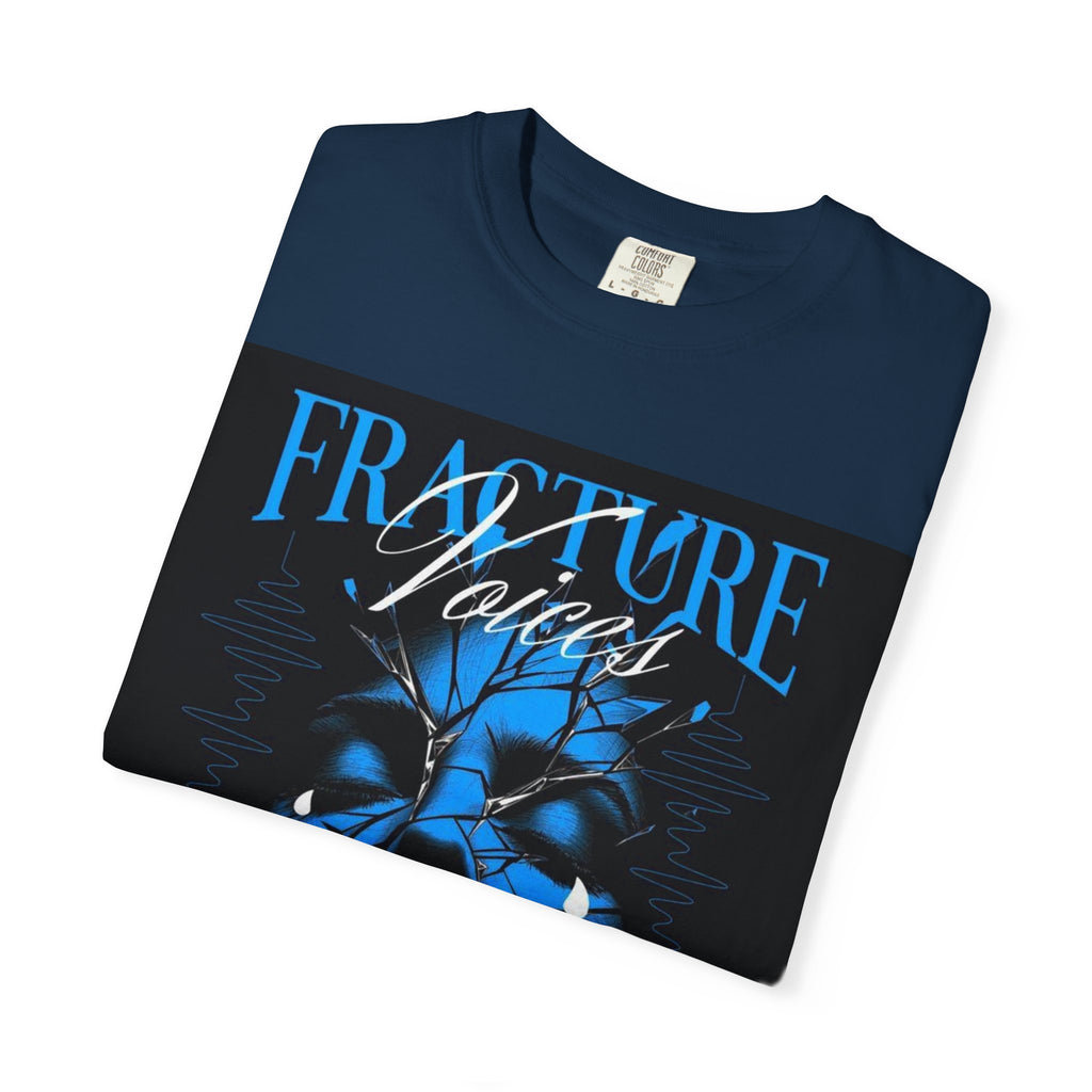 Graphic T-Shirt — "Fracture Voices" Blue Face Design (Back "Legaciess" Logo)