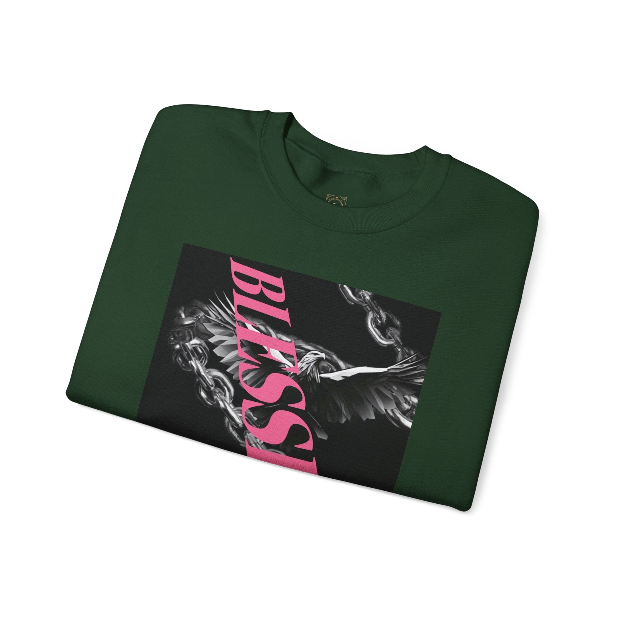 Blessed Crewneck Sweatshirt — Pink Script Floral Graphic