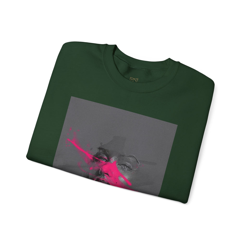 Graphic Sweatshirt — 'Out of This World' Neon Portrait Crewneck
