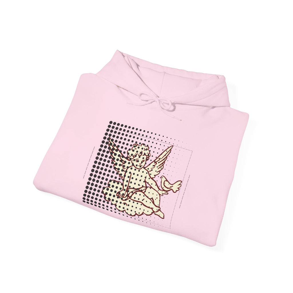 Cherub Dot Art Hoodie — Vintage Angel Graphic Pullover