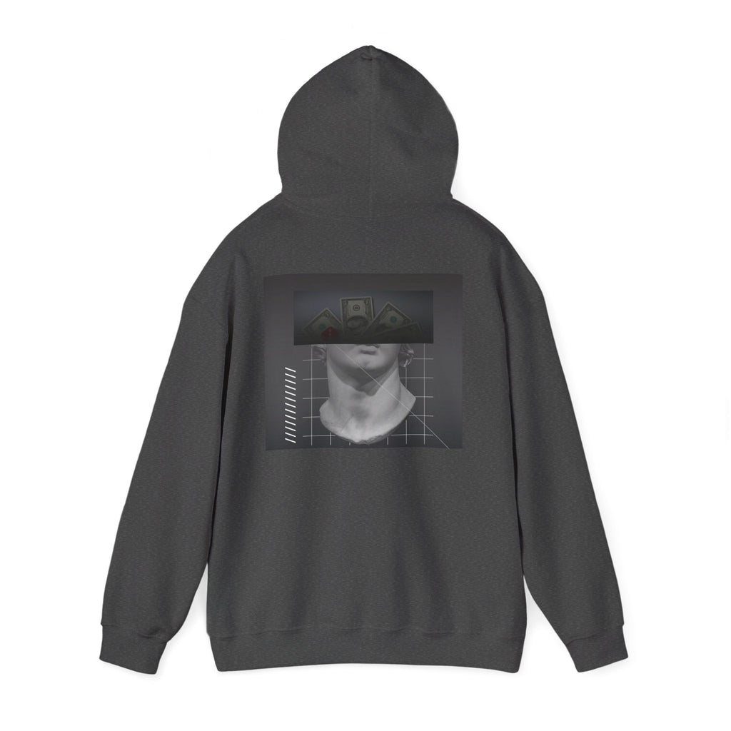 Graphic Hoodie — Black & White Glitch Portrait Hoodie