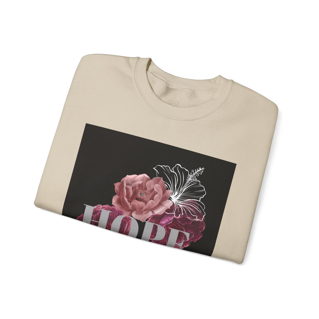 Hope Floral Crewneck Sweatshirt — 'HOPE' Vintage Rose Graphic
