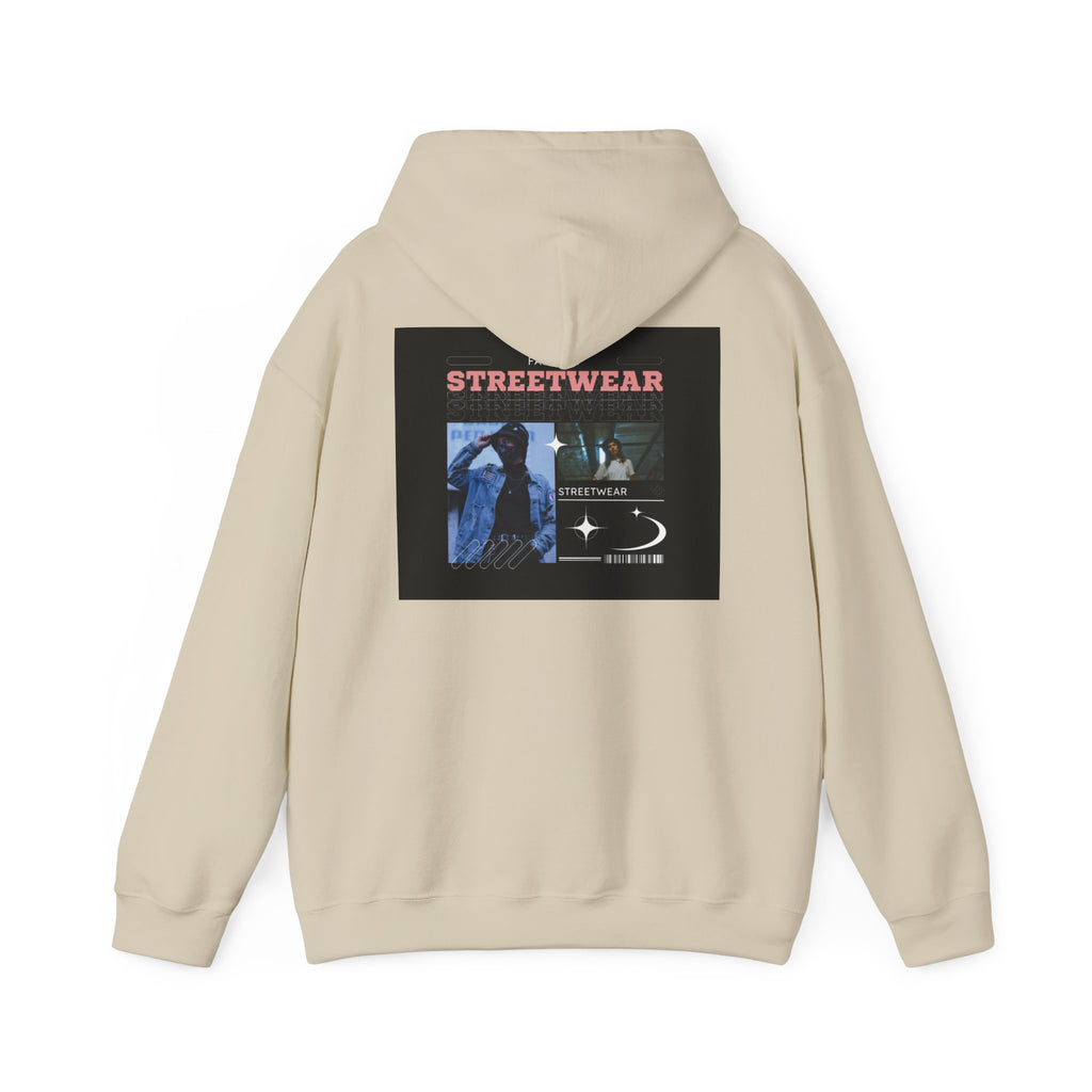Streetwear Graphic Hoodie — Vintage Noir Collage "STREETWEAR" Design