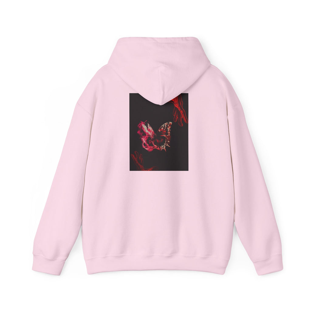 Floral Smoke Hoodie — Dark Red Rose Graphic Hooded Sweatshirt