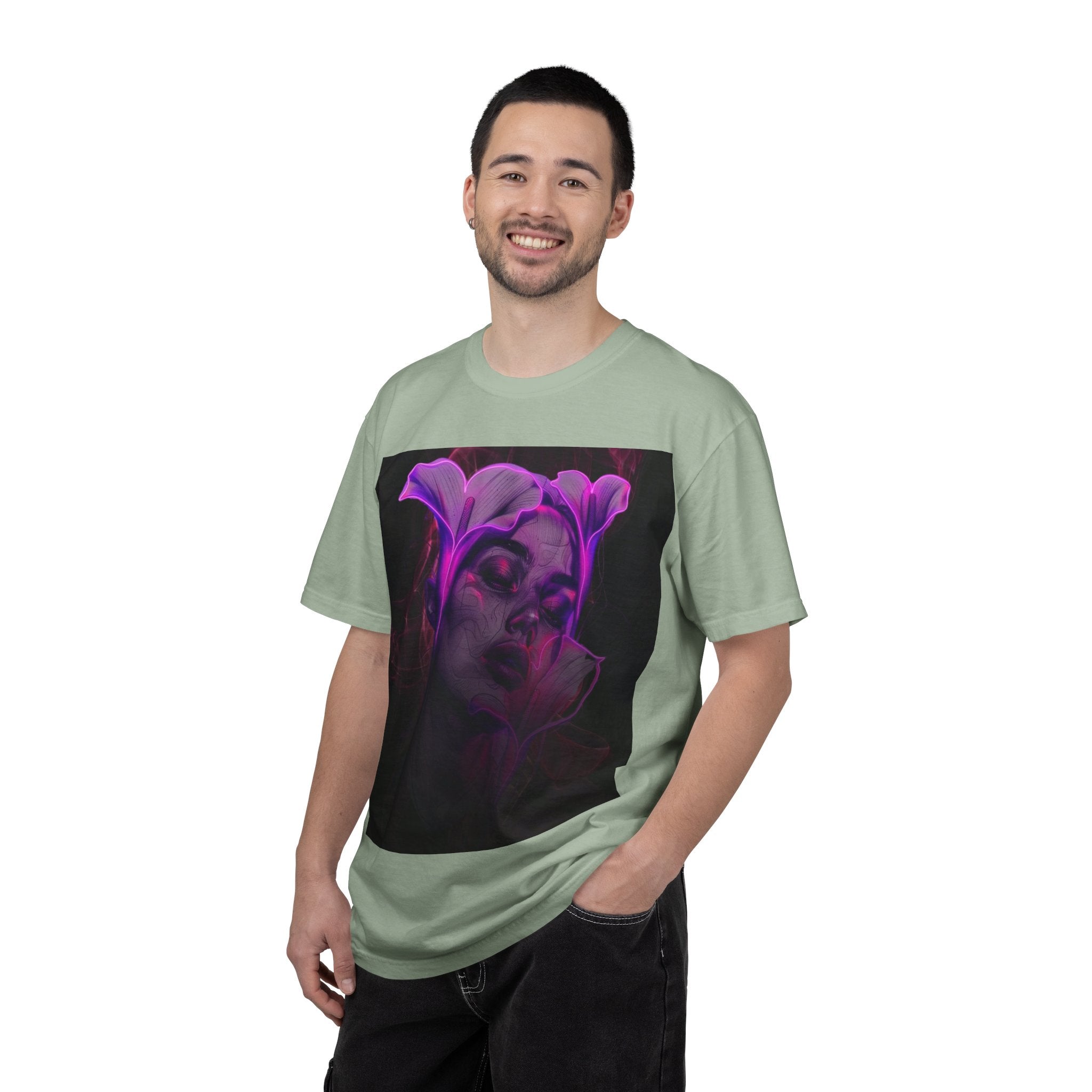 Mystic Purple Portrait T‑Shirt — Legaciess Logo Back