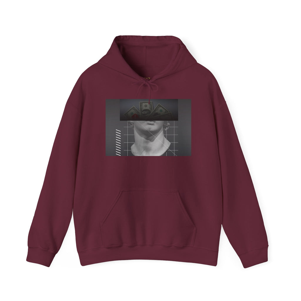 Graphic Hoodie — Black & White Glitch Portrait Hoodie