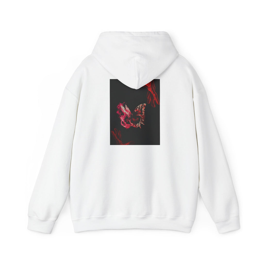 Floral Smoke Hoodie — Dark Red Rose Graphic Hooded Sweatshirt