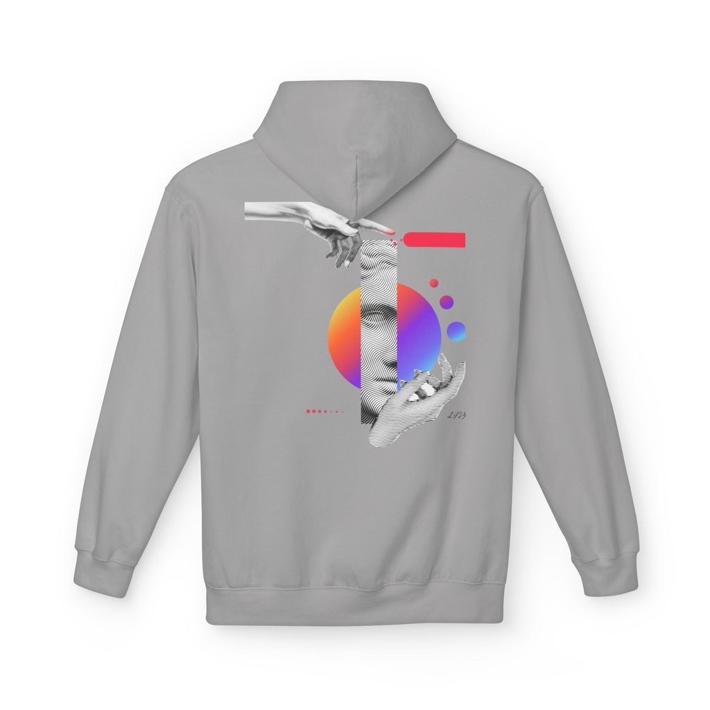 Hoodie — Abstract Hands & Gradient Orb Art Sweatshirt