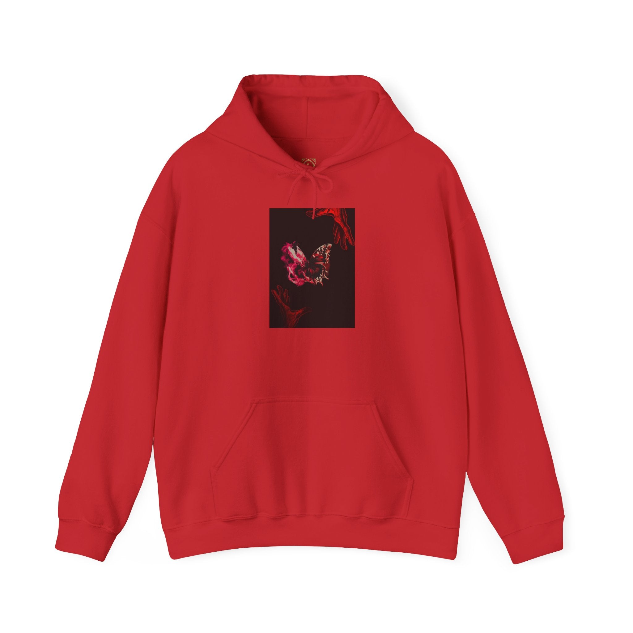 Floral Smoke Hoodie — Dark Red Rose Graphic Hooded Sweatshirt