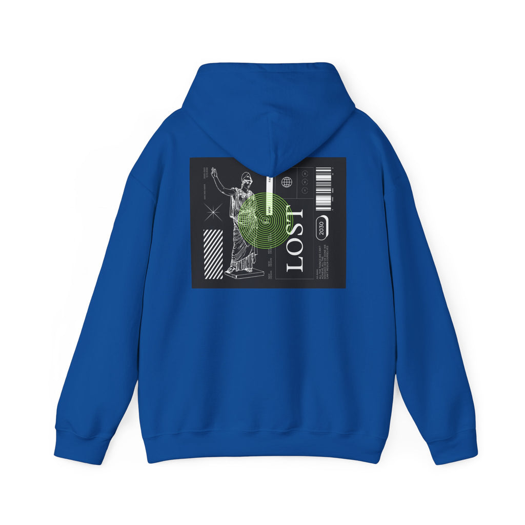 Lost World Hoodie — Vaporwave Glitch Graphic Pullover