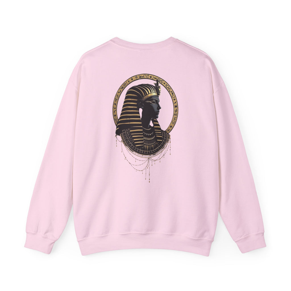 Egyptian Pharaoh Crewneck Sweatshirt — Gold & Black Tutankhamun Profile