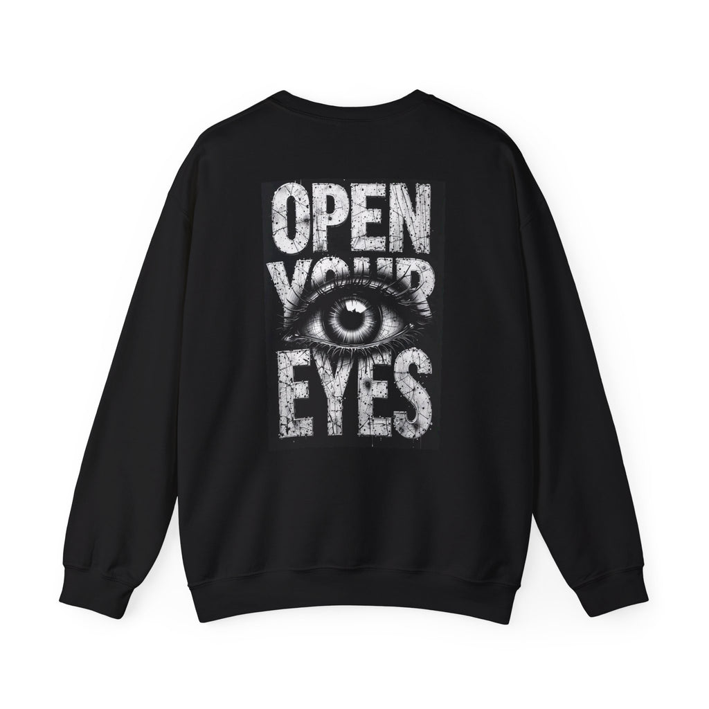 Open Your Eyes Crewneck Sweatshirt — Graphic Eye Design