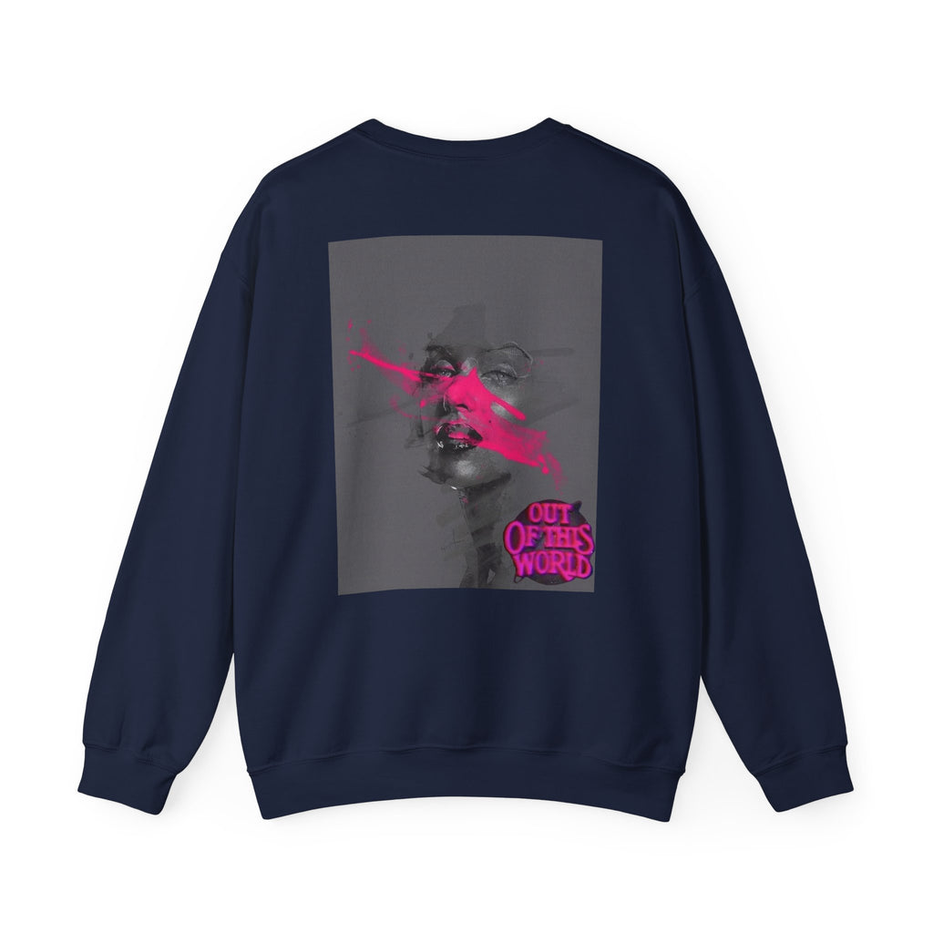 Graphic Sweatshirt — 'Out of This World' Neon Portrait Crewneck