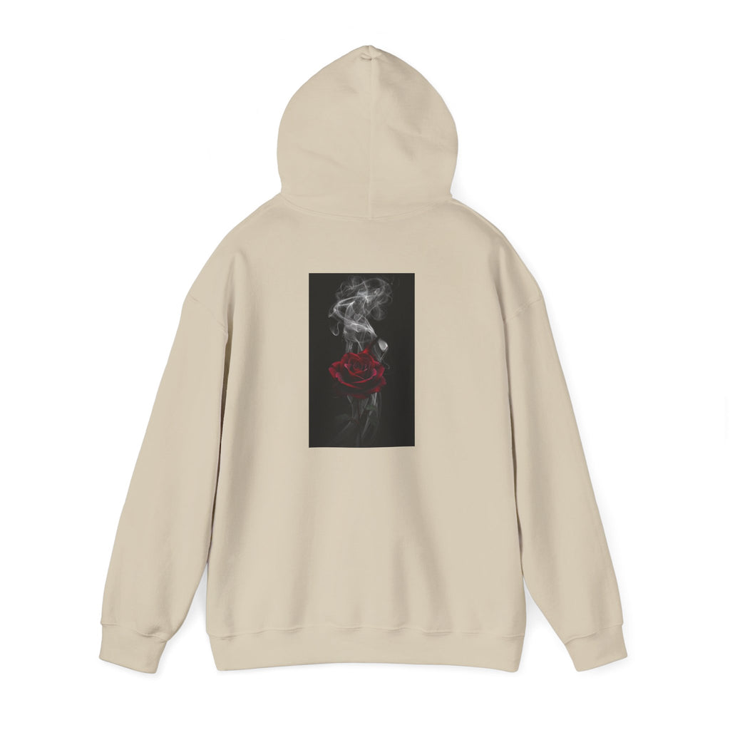Smoky Red Rose Hoodie — Gothic Floral Hooded Sweatshirt
