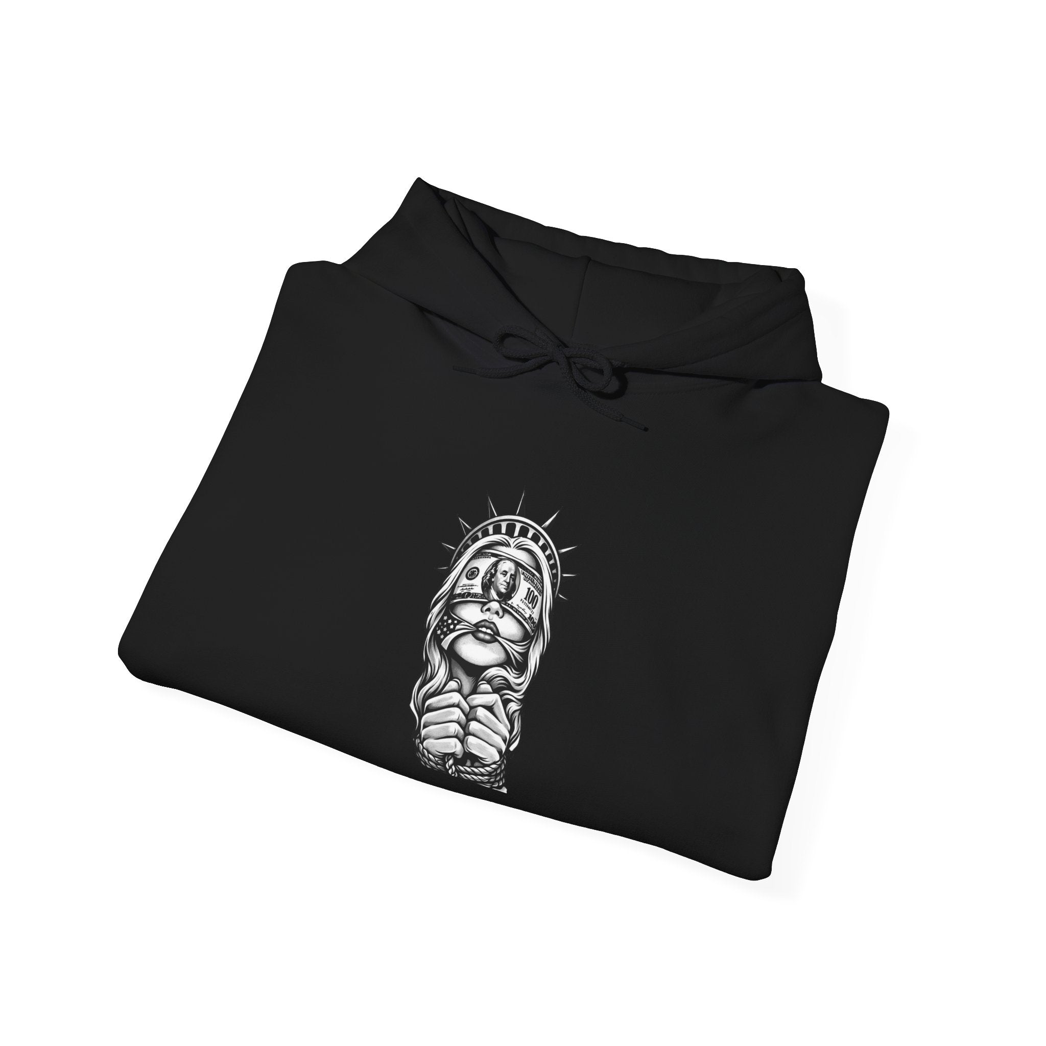 Statue of Liberty Prayer Hands Hoodie — Gothic Liberty Graphic Sweatshirt
