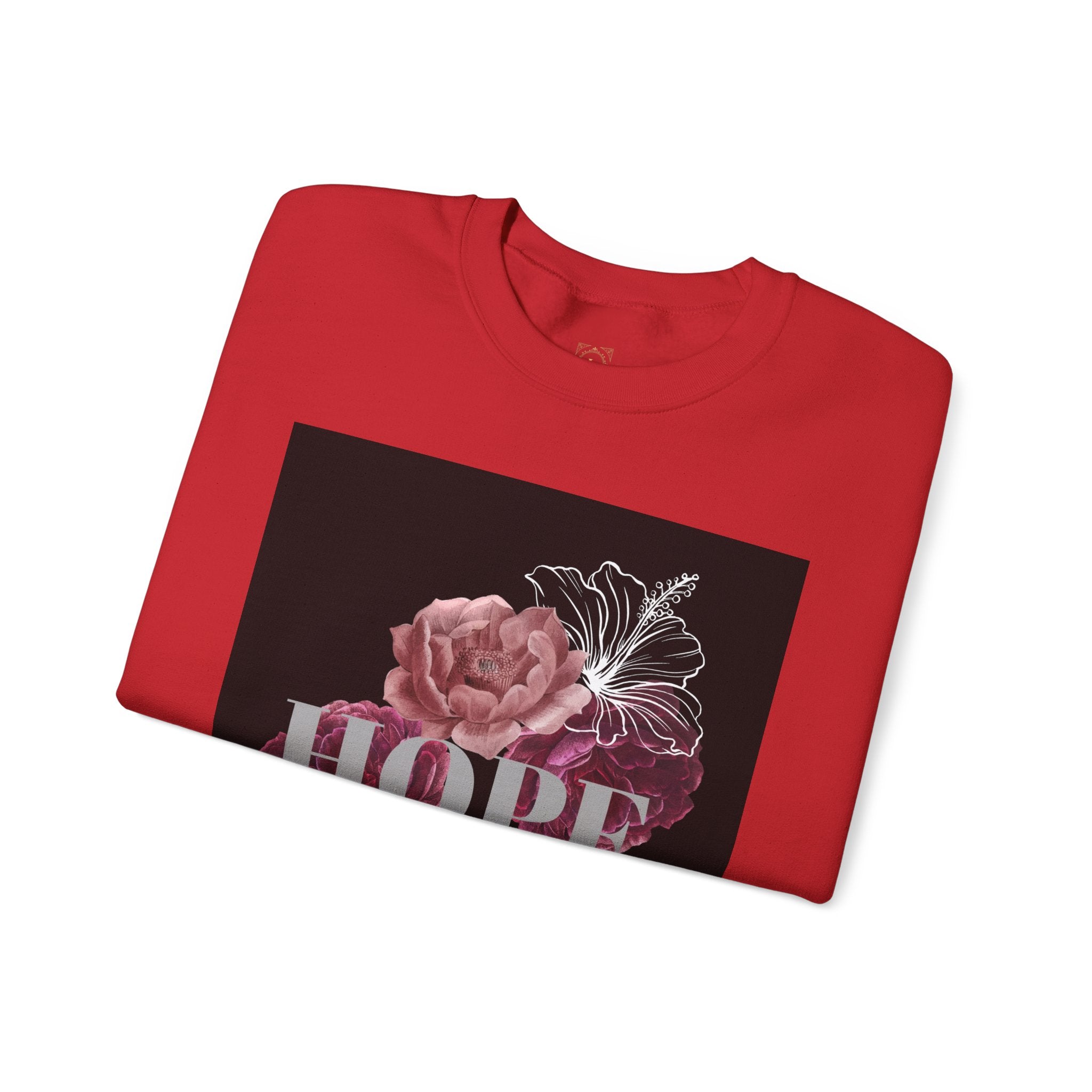 Hope Floral Crewneck Sweatshirt — 'HOPE' Vintage Rose Graphic