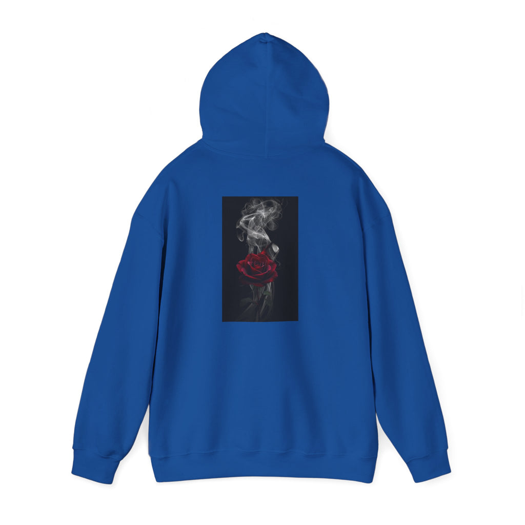 Smoky Red Rose Hoodie — Gothic Floral Hooded Sweatshirt
