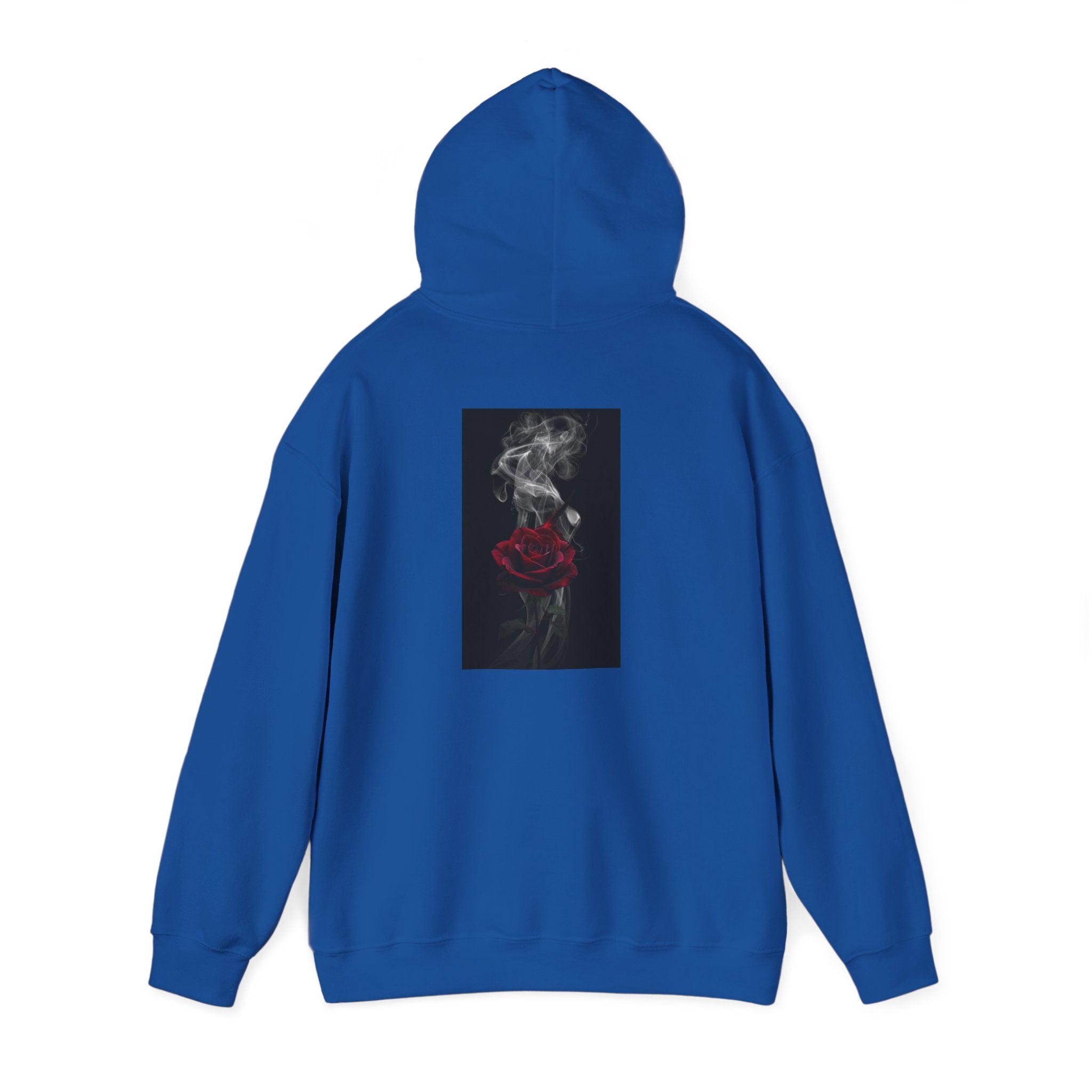 Smoky Red Rose Hoodie — Gothic Floral Hooded Sweatshirt