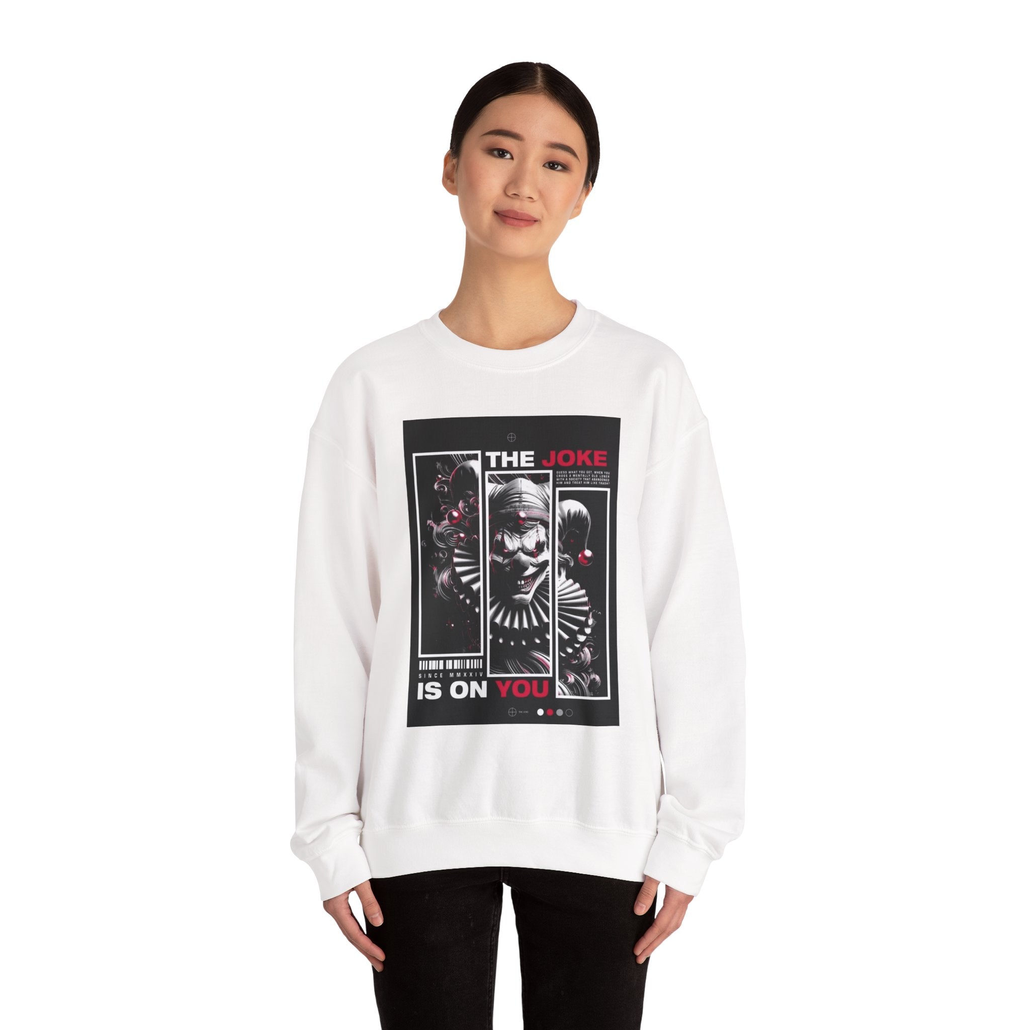 Creepy Clown "The Joke Is On You" Crewneck Sweatshirt
