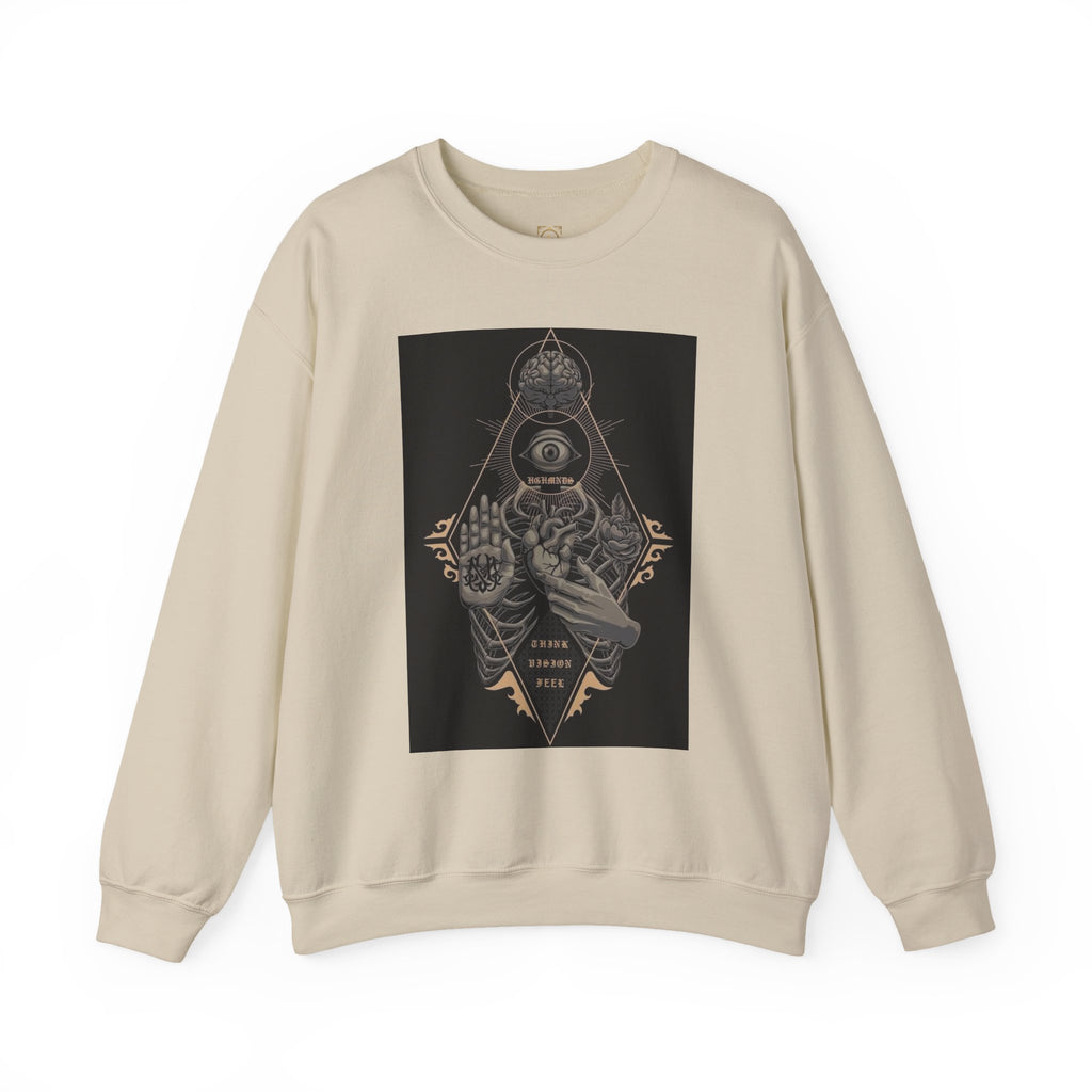 Crewneck Sweatshirt — Occult Skeleton Eye Graphic