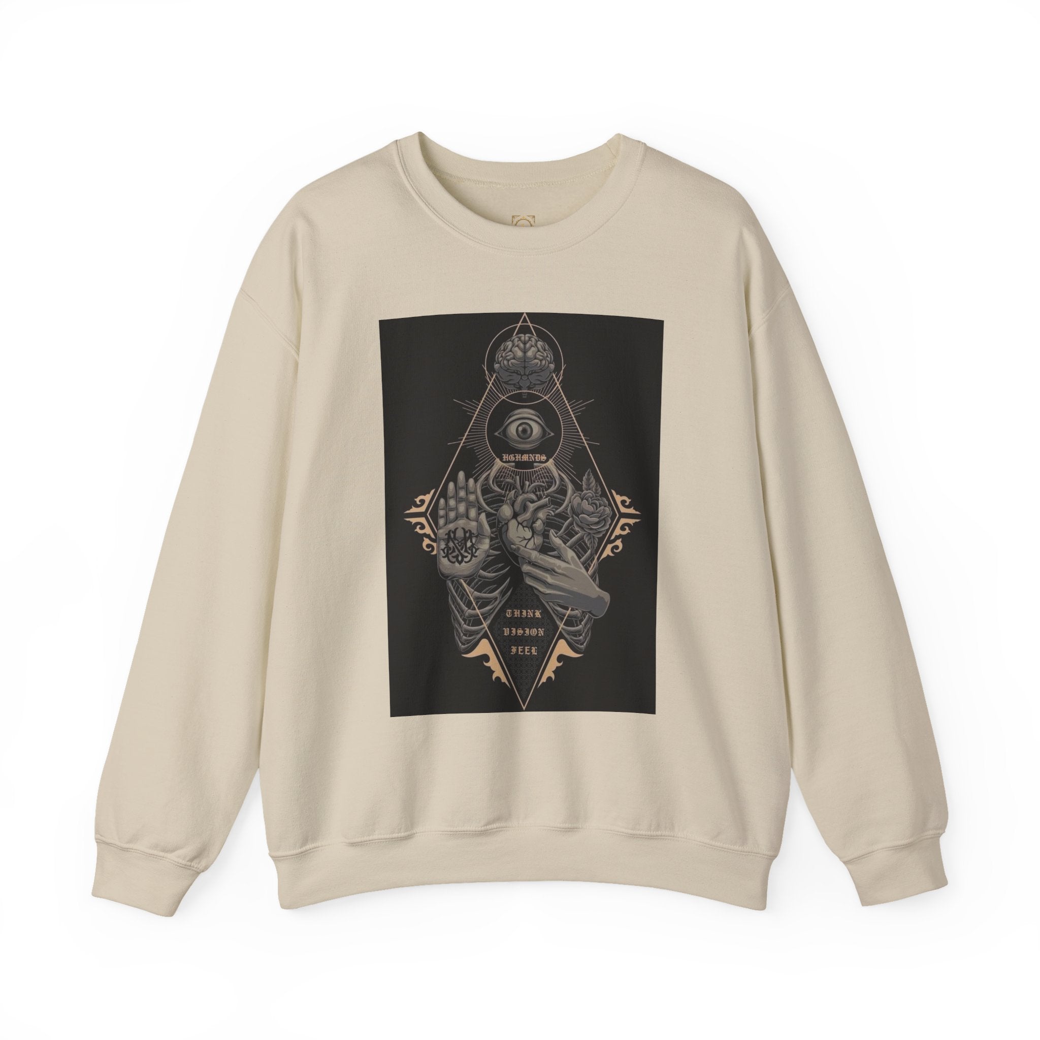 Crewneck Sweatshirt — Occult Skeleton Eye Graphic