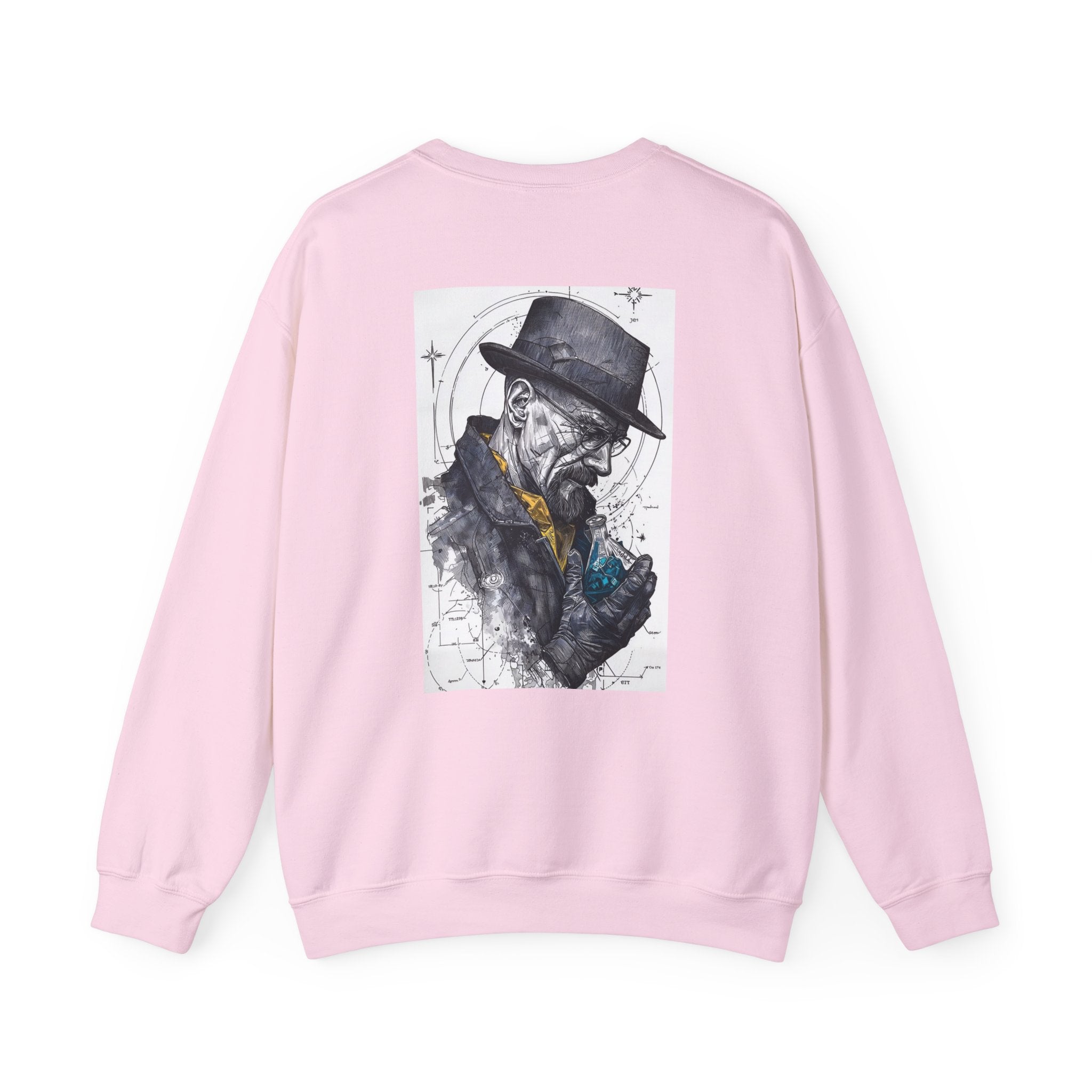 Crewneck Sweatshirt — Heisenberg Portrait with Blue Crystal Art