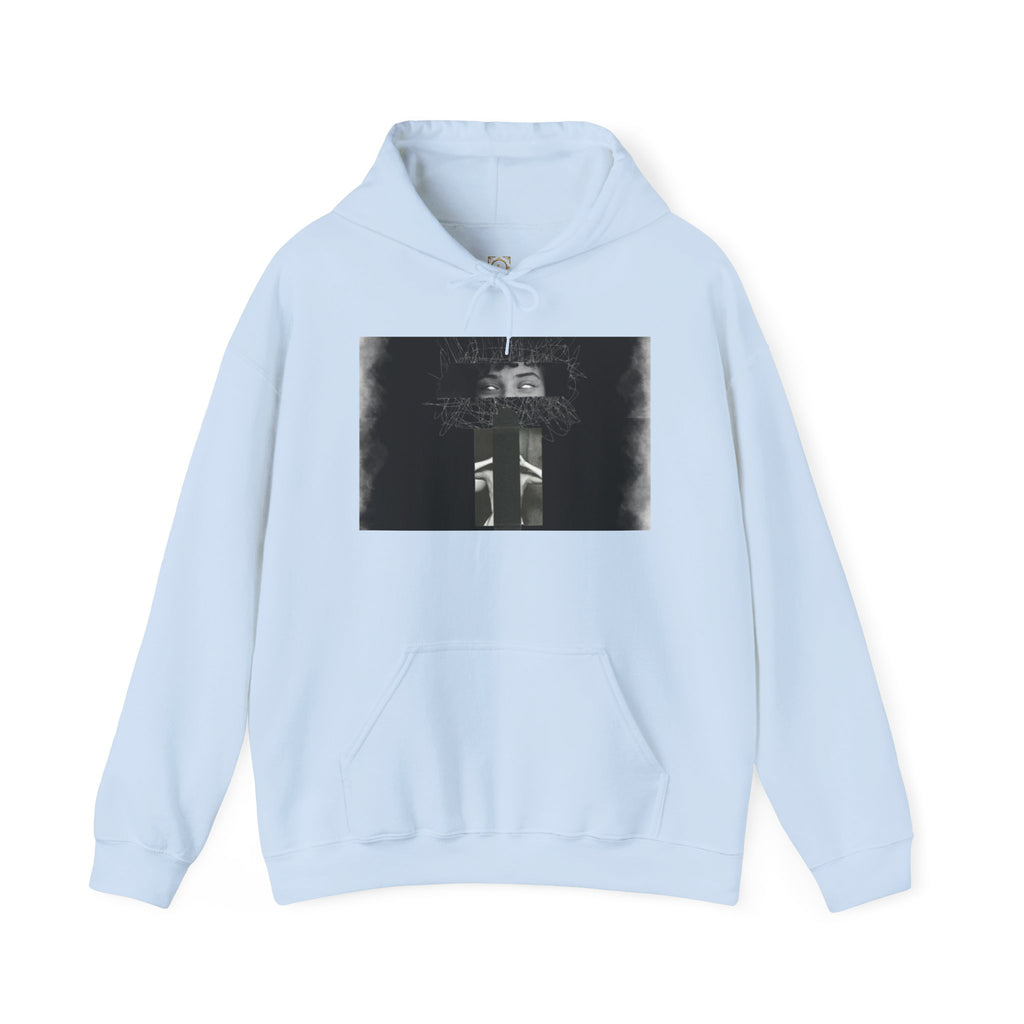 Mystic Window Hoodie — Gothic Portrait Smoke Graphic Hooded Sweatshirt